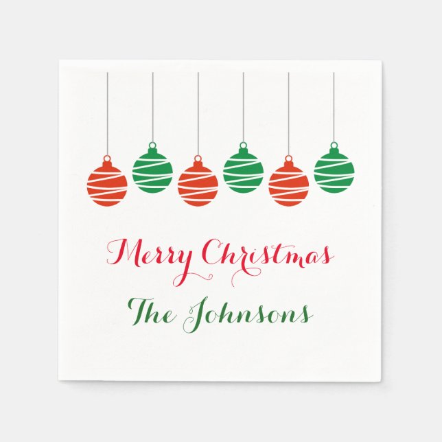 Serviette En Papier Serviettes de Noël personnalisées (Devant)