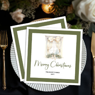 Serviette En Papier Serviettes de Noël personnalisées au nom de famill