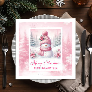 Serviette En Papier Serviettes de Noël Scène d'hiver Bonhomme de neige