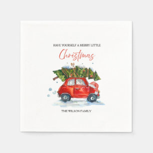 Serviette En Papier Serviettes de Noël Vintage sur mesure - Voiture ro