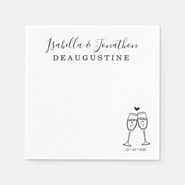 Serviette En Papier Serviettes de pain au champagne personnalisées (Devant)