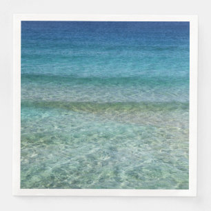 Serviette En Papier Serviettes de papier bleues d'art abstrait d'Aqua