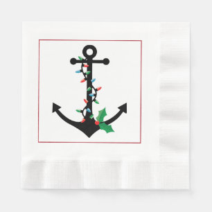 Serviette En Papier Serviettes de papier de Noël nautique d'Ancre