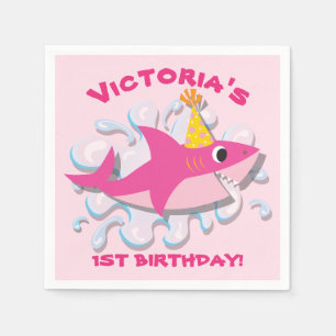 Serviette En Papier Serviettes de papier roses Girly de fête