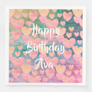 Serviette En Papier Serviettes de partie de #Ava de joyeux