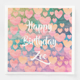 Serviette En Papier Serviettes de partie de #Zoe de joyeux