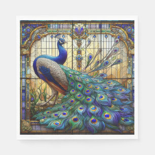 Serviette En Papier Serviettes de Peacock Vibrantes : L'Élégante Table