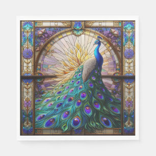 Serviette En Papier Serviettes de Peacock Vibrantes : L'Élégante Table