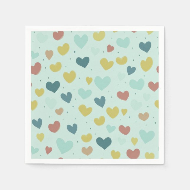 Serviette En Papier serviettes de petit coeur (Devant)