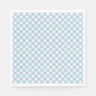 Serviette En Papier serviettes de première année pastel bleu plaid