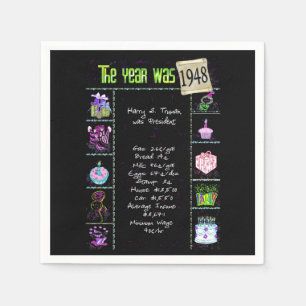 Serviette En Papier Serviettes de quiz sur l'année de naissance 1948