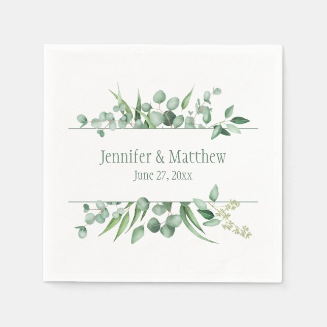 Serviette En Papier Serviettes De Réception Éucalyptus (Devant)