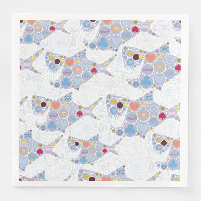 Serviette En Papier Serviettes de requin (Devant)