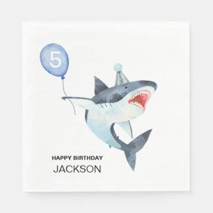 Serviette En Papier Serviettes de requin - Numéro modifiable - Serviet