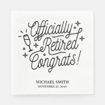 Serviettes de retraite en noir et blanc