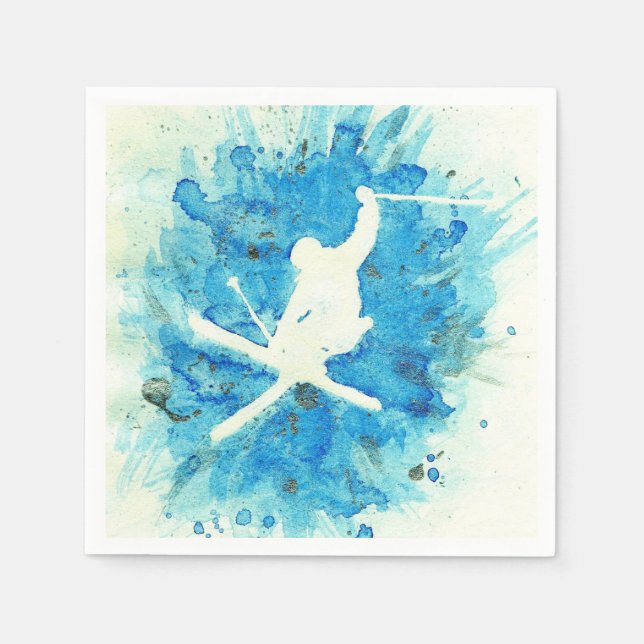 Serviette En Papier Serviettes de ski saut (Devant)