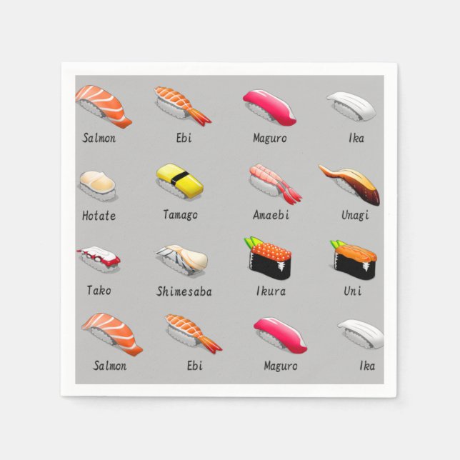 Serviette En Papier Serviettes de sushi (Devant)