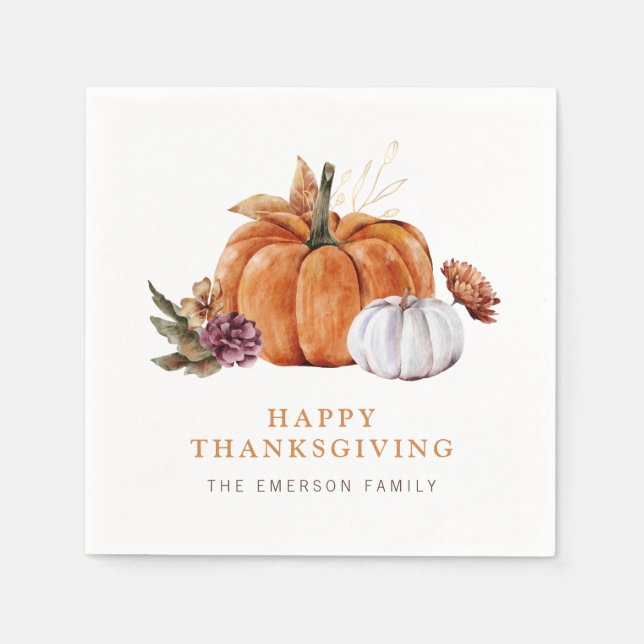 Serviette En Papier Serviettes de Thanksgiving citrouille (Devant)