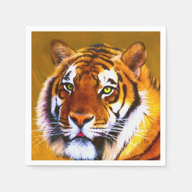 Serviette En Papier Serviettes de tigre peintes (Devant)