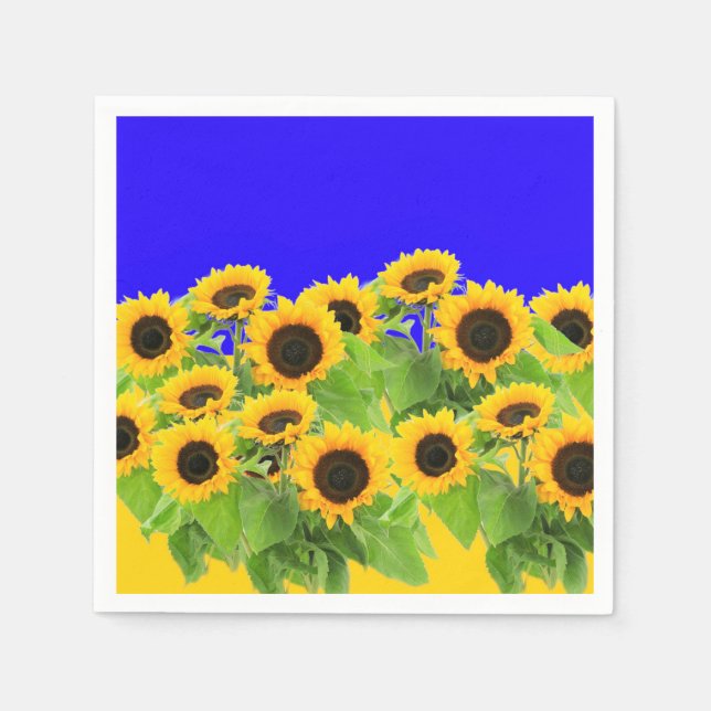 Serviette En Papier Serviettes de tournesol jaune (Devant)