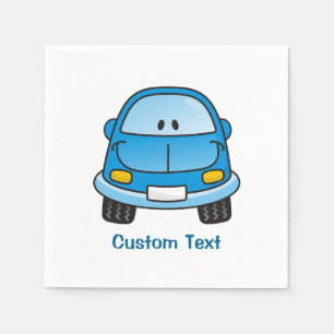 Serviette En Papier Serviettes de voiture en caricature bleue