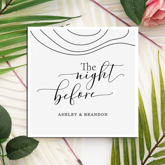 Serviette En Papier Serviettes décorées Minimal Script Résumé La Nuit  (Créateur téléchargé)