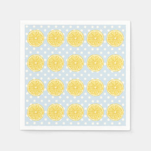 Serviette En Papier Serviettes de'été citron et bleu clair