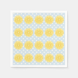 Serviette En Papier Serviettes de'été citron et bleu clair