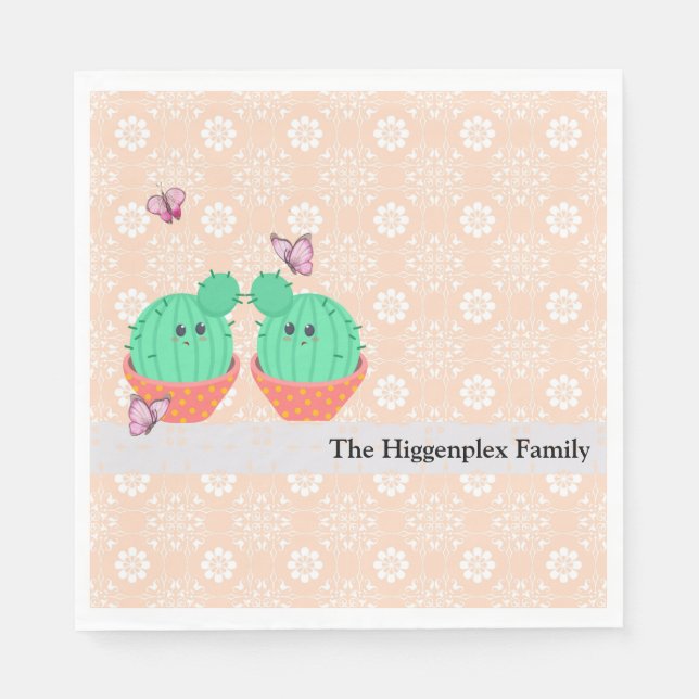 Serviette En Papier Serviettes design avec cactus (Devant)