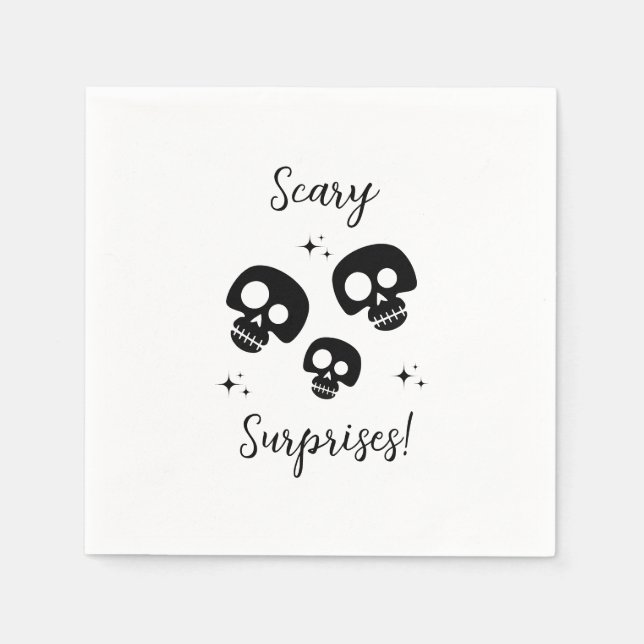 Serviette En Papier Serviettes d'Halloween Grungy noir et blanc (Devant)