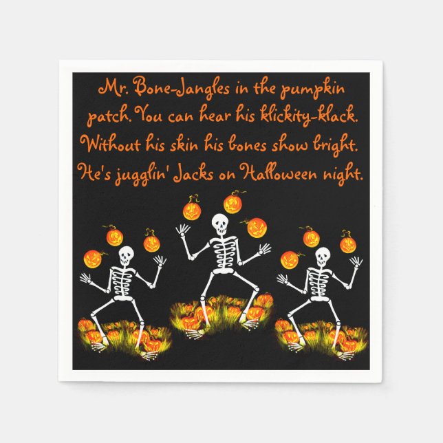 Serviette En Papier Serviettes d'Halloween "M. os-Jangles" (Devant)