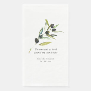 Serviette En Papier Serviettes d'hôtes de mariage personnalisées Branc