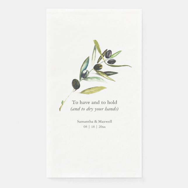 Serviette En Papier Serviettes d'hôtes de mariage personnalisées Branc (Devant)