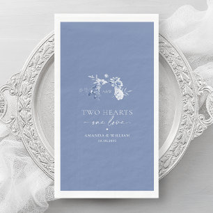 Serviette En Papier Serviettes d'hôtes Dusty Blue Floral
