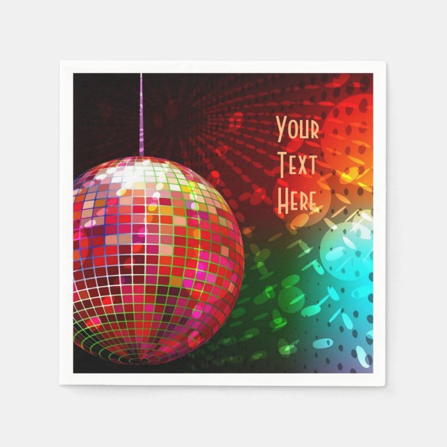 Serviette En Papier Serviettes Disco Night 70's Retro Disco Ball (Devant)