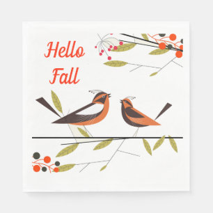 Serviette En Papier Serviettes d'oiseaux d'automne