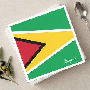 Serviette En Papier Serviettes Drapeau Guyana, fête / sports Guyana