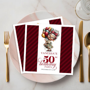 Serviette En Papier Serviettes drôles pour les 50 ans Fête d'anniversa