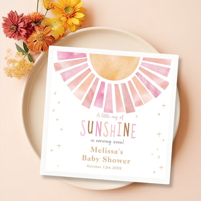 Serviette En Papier Serviettes du Baby shower Sunshine Boho (Créateur téléchargé)