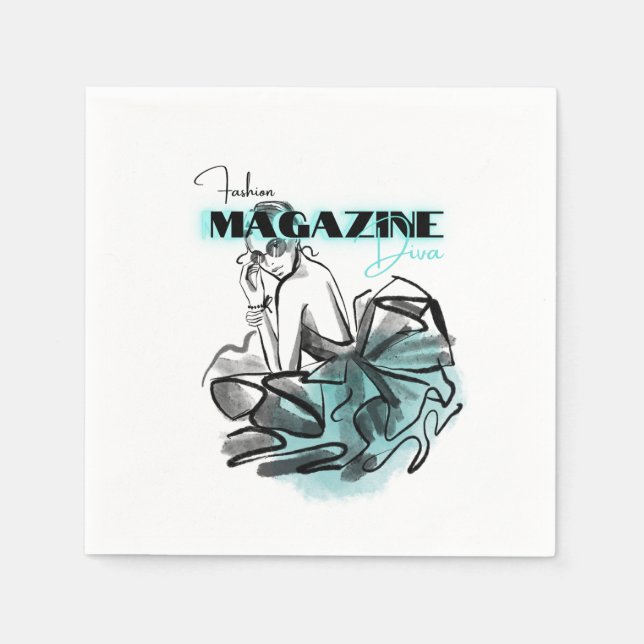 Serviette En Papier Serviettes du magazine de mode féminin (Devant)