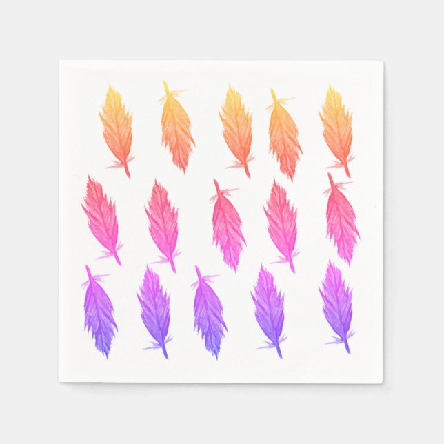 Serviette En Papier Serviettes élégantes en plumes (Devant)