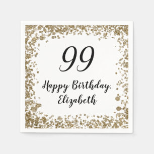 Serviette En Papier Serviettes élégantes pour 99e anniversaire avec pa