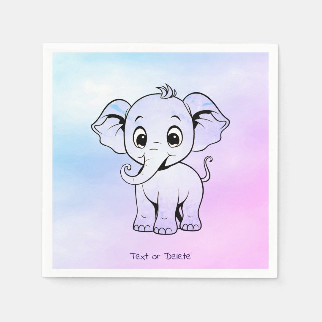 Serviette En Papier Serviettes Eléphant Cute (Devant)