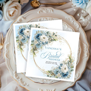 Serviette En Papier Serviettes en aquarelle bleu poussiéreux eucalyptu