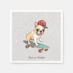 Serviette En Papier Serviettes en aquarelle Bouledogue Français