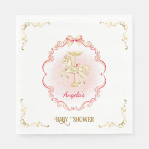 Serviette En Papier Serviettes en Baby shower Vintage rose et or