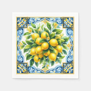 Serviette En Papier Serviettes en carreaux de citron