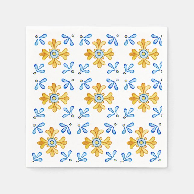 Serviette En Papier Serviettes en carrelage méditerranéen (Devant)
