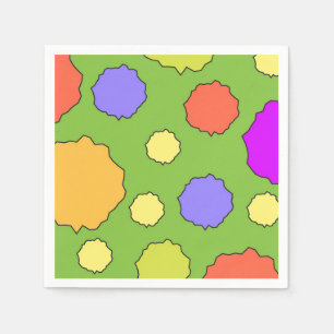 Serviette En Papier Serviettes en cercles géométriques funky rétro col