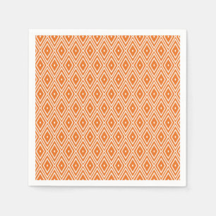 Serviette En Papier Serviettes en diamant orange et blanc